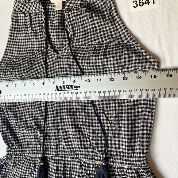 Lauren Conrad Women Maxi Dress Size M Gingham Halter Casual Checked Back White - Picture 2 of 7